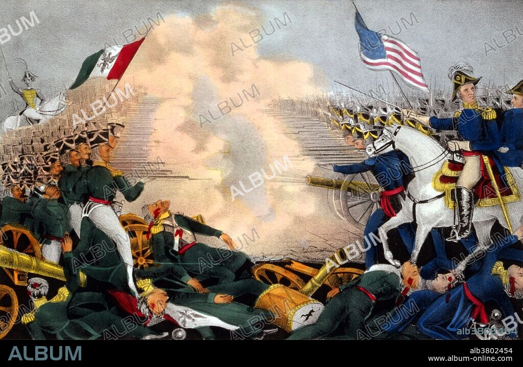 The Battle of Buena Vista (February 23, 1847), also known as the Battle of Angostura, saw the U.S. Army use artillery to repulse the much larger Mexican army in the Mexican-American War. The battle was the last major battle in northern Mexico. It was Taylor's greatest victory of the war and helped him win election as President of the United States in 1848. The Mexican-American War was an armed conflict between the United States of America and Mexico from 1846 to 1848 in the wake of the 1845 U.S. annexation of Texas. Combat operations lasted from spring 1846 to fall 1847. American forces quickly occupied New Mexico and California and then invaded parts of Northeastern Mexico and Northwest Mexico. The Pacific Squadron conducted a blockade, and took control of several garrisons on the Pacific coast in Baja California. After Mexico would still not agree to the cession of its northern territories, another American army captured Mexico City, and the war ended in victory of the U.S. The Treaty of Guadalupe Hidalgo forced Mexican Cession of the territories of Alta California and New Mexico to the U.S. in exchange for $18 million. In addition, the United States forgave debt owed by the Mexican government to U.S. citizens. Mexico accepted the Rio Grande as its national border, and the loss of Texas.