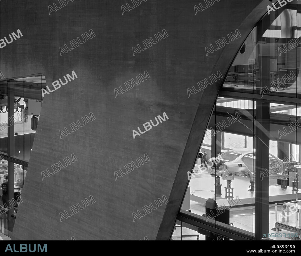 BMW PLANT LEIPZIG CENTRAL BUILDING FROM STAIRS TO LAB.