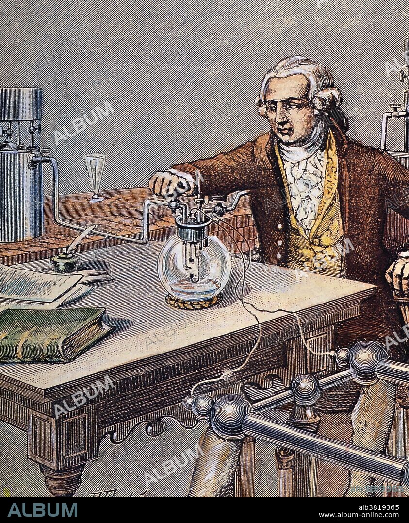 Lavoisier in his laboratory. Antoine-Laurent Lavoisier (August 26, 1743 - May 8, 1794) was a French chemist who is considered the founder of modern chemistry for changing the science from a qualitative to a quantitative one. He recognized and named oxygen and hydrogen, and opposed the phlogiston theory. He helped construct the metric system, wrote the first extensive list of elements, and helped to reform chemical nomenclature. He was the first to establish that sulfur was an element (1777) rather than a compound. He discovered that, although matter may change its form or shape, its mass always remains the same. His book Methods of Chemical Nomenclature of 1787 set the method of naming substances by their composition of elements, which is still used today. He was branded a traitor by the Convention under Maximilien de Robespierre during the Reign of Terror. He was tried, convicted, and guillotined on May 8, 1794, at the age of 50. A year and a half after his death, Lavoisier was exonerated by the French government. When his private belongings were delivered to his widow, a brief note was included, reading "To the widow of Lavoisier, who was falsely convicted".
