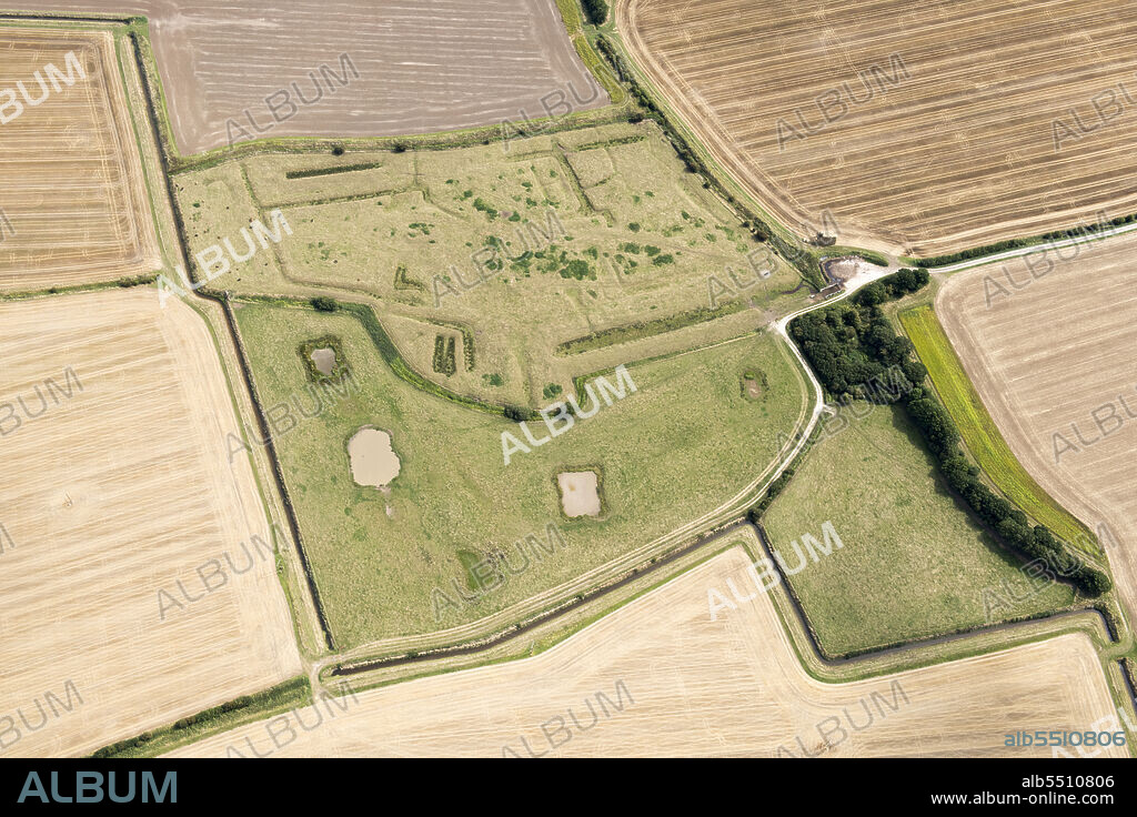 HISTORIC ENGLAND. Hagnaby Abbey, earthworks of the Premonstratensian Abbey, near Sutton on Sea, Lincolnshire, 2019.