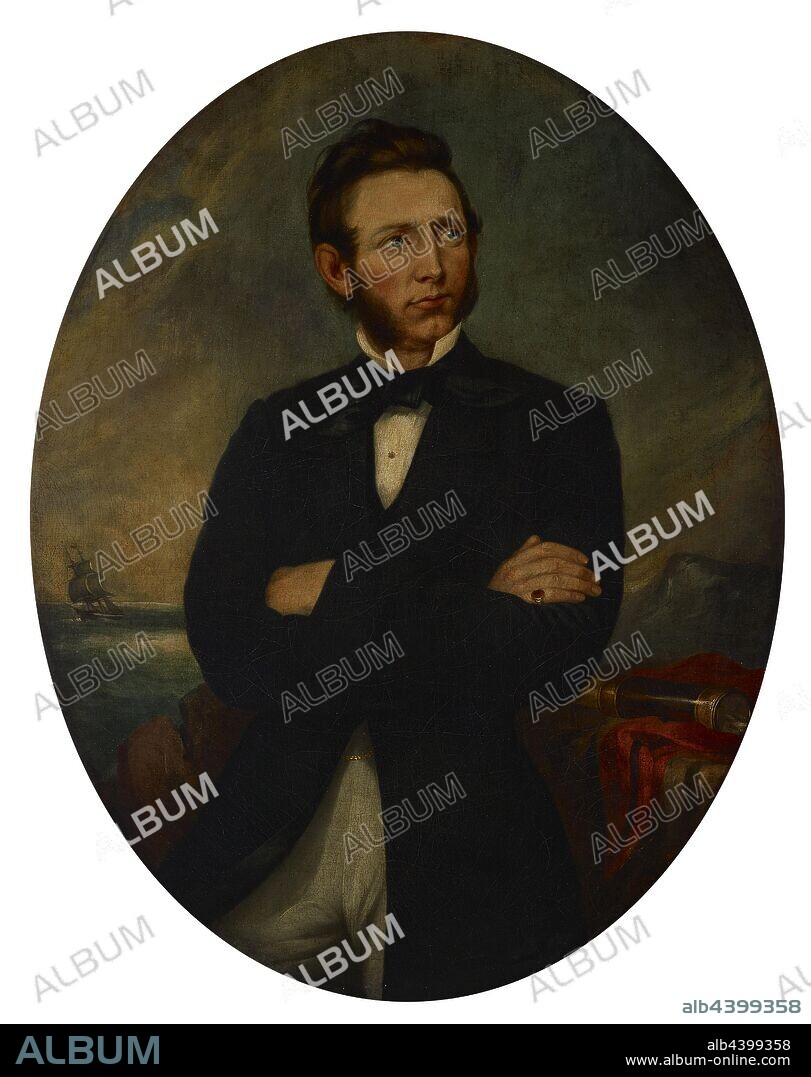 Portrait of Capt. Charles J. Bunker, John L Harding (American, b. before 1835-1882), 1857, oil on canvas, 44 x 34 in. (canvas) 57-1/2 x 48 x 4-1/2 in. (framed), Signed and dated, l.r.: J. L. [?] Harding. Pix.[?] 1857, American Painting and Sculpture to 1945.