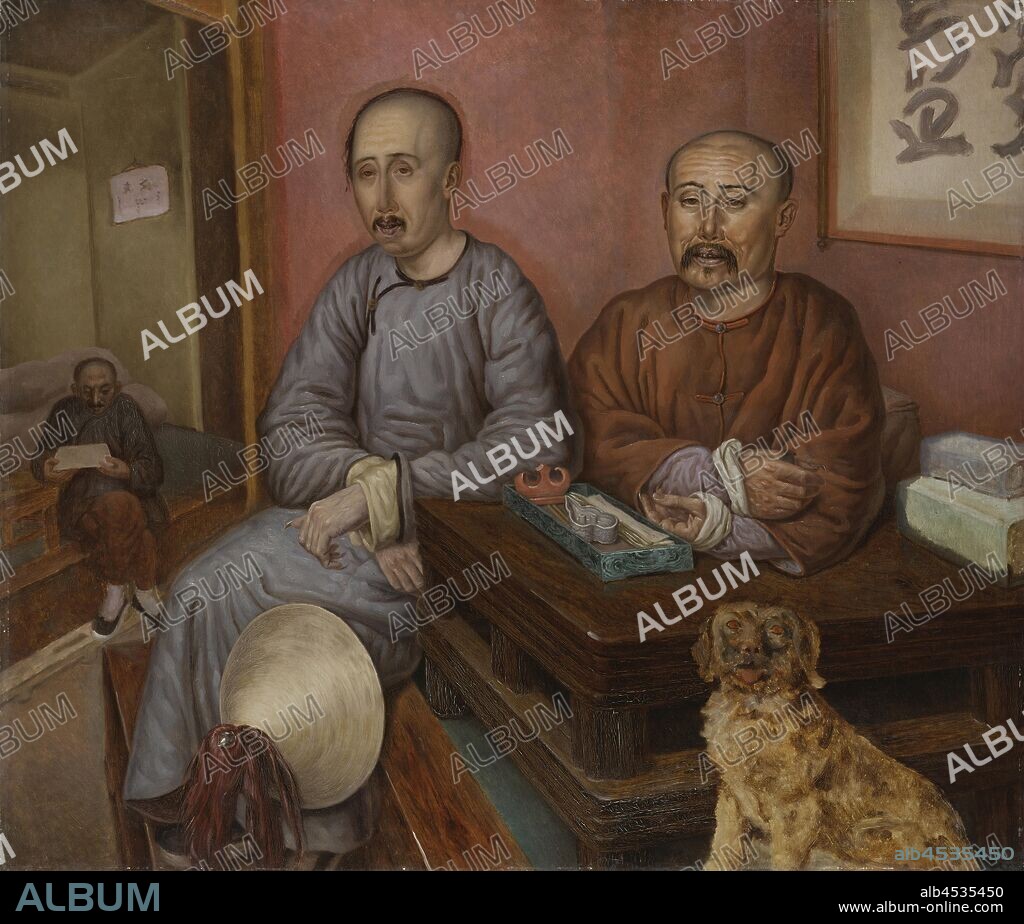 Carl Peter Mazer, Chinese Merchants, painting, oil on canvas, Height: 119.5 cm (47), Width: 138 cm (54.3).