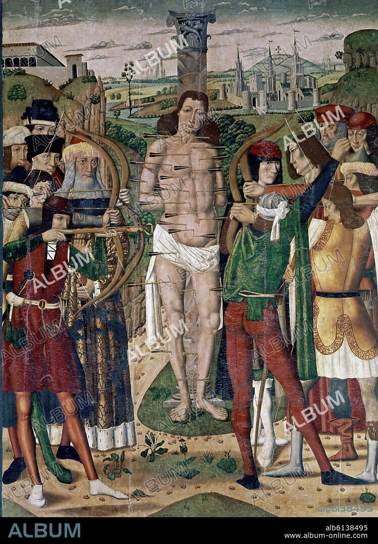 ALONSO SEDANO (1486?-1512). MARTIRIO DE SAN SEBASTIAN - SIGLO XV.