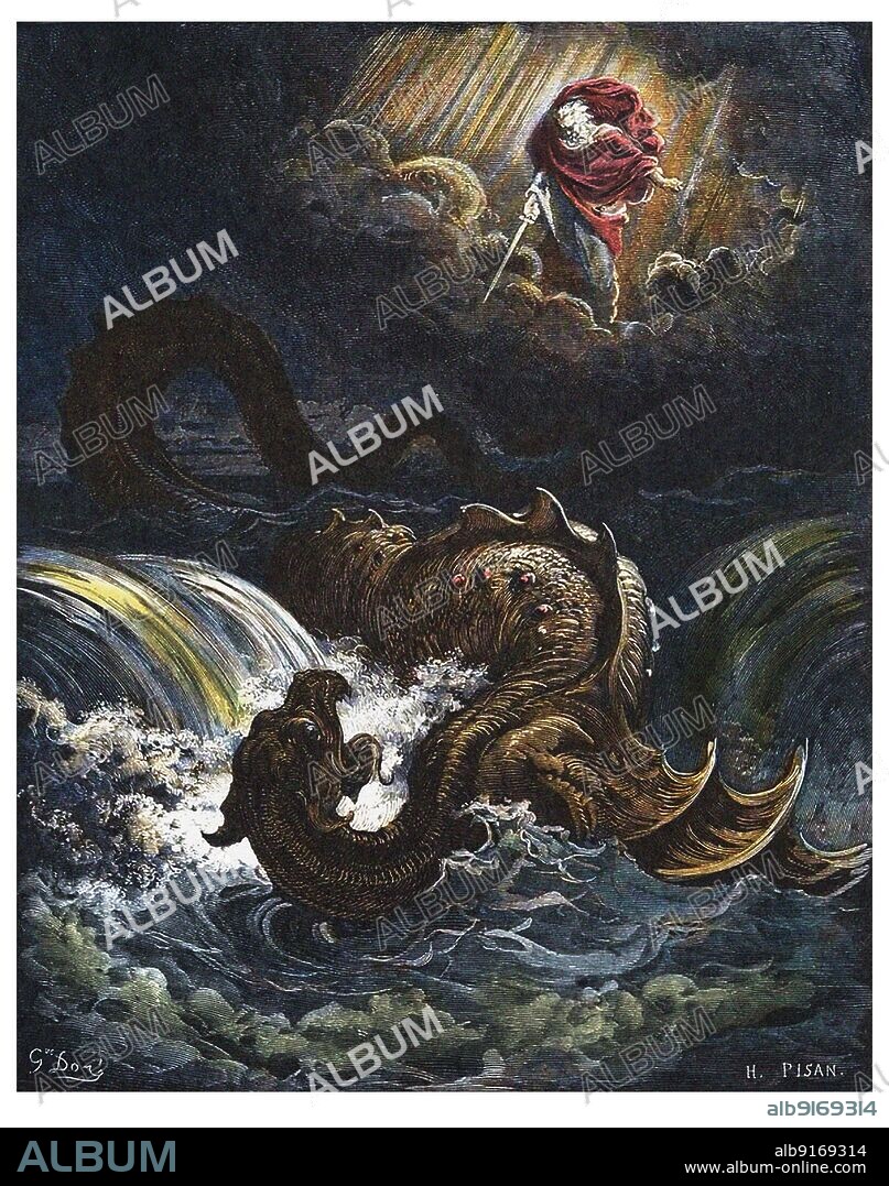 HéLIODORE PISAN. The Destruction of Leviathan (after Gustave Doré).