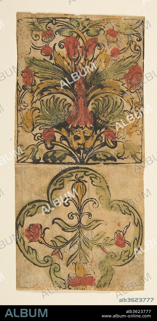 Panel of ornament (Schr. 2006m). Artist: Anonymous, German, 15th century. Dimensions: Overall: 7 7/8 x 3 11/16 in. (20 x 9.3 cm). Date: 15th century.