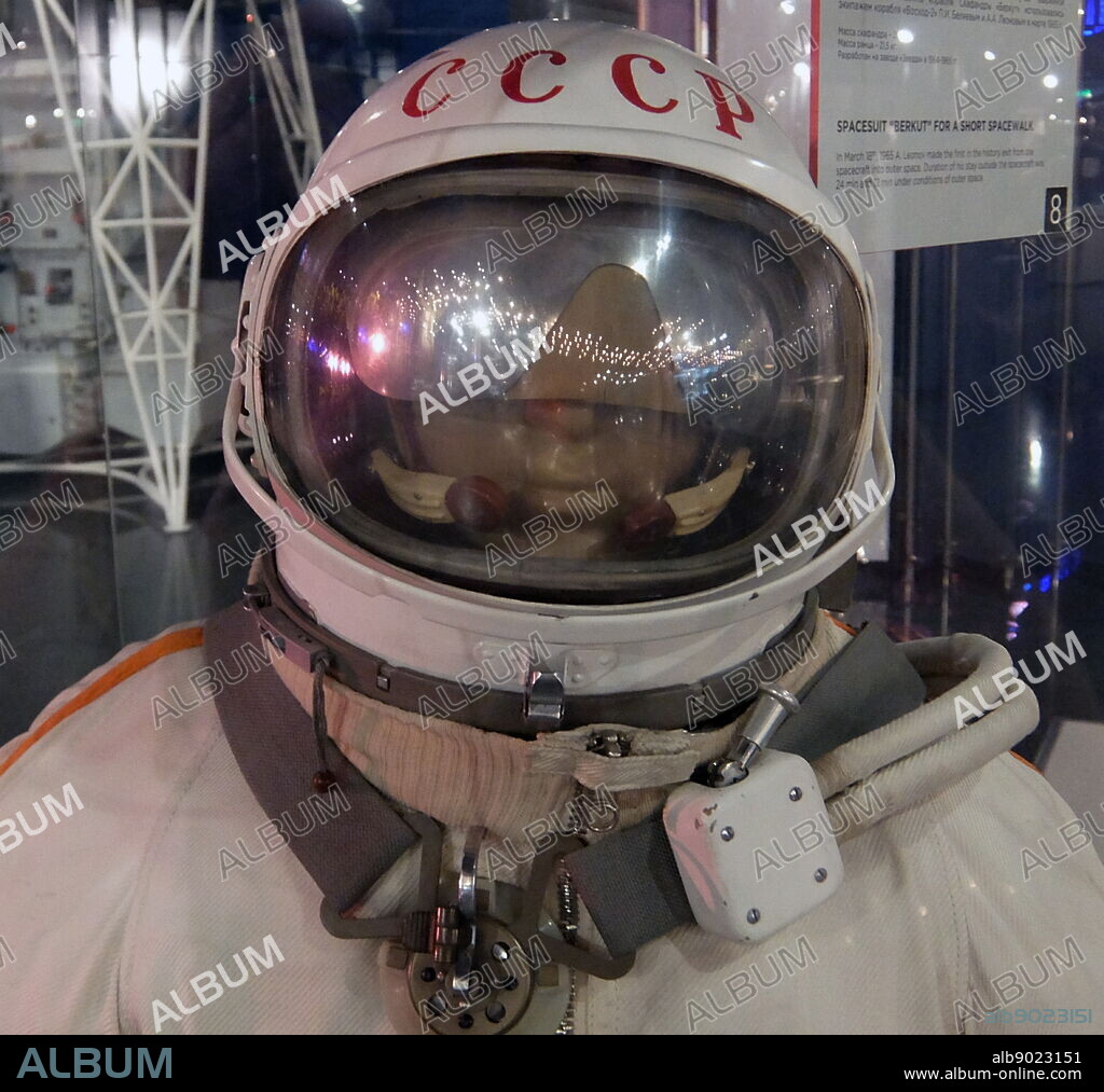 Berkut spacesuit worn by Alexei Leonov for the first spacewalk. Alexei Arkhipovich Leonov (1934-)a retired Soviet/Russian cosmonaut, Air Force Major general, writer and artist.