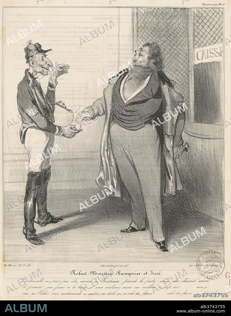 HONORé DAUMIER. Robert Macaire banquier et juré. Dated: 19th century. Medium: lithograph.
