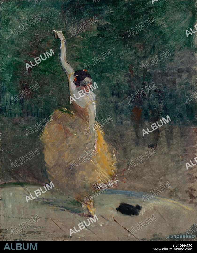 HENRI TOULOUSE-LAUTREC. Spanish Dancer. Date: c. 1883-1885. Dimensions: 61.3 cm x 50.4 cm, 85 cm x 74 cm.