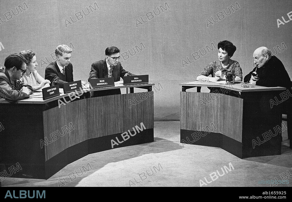 Clement Atlee (1883-1967) British Labour statesman: Deputy prime minister in wartime cabinet under Churchill (1842-1945): prime minister 1945-1951. Atlee after retiring in 1955 answering questions from young people on a radio programme We Want Answers.