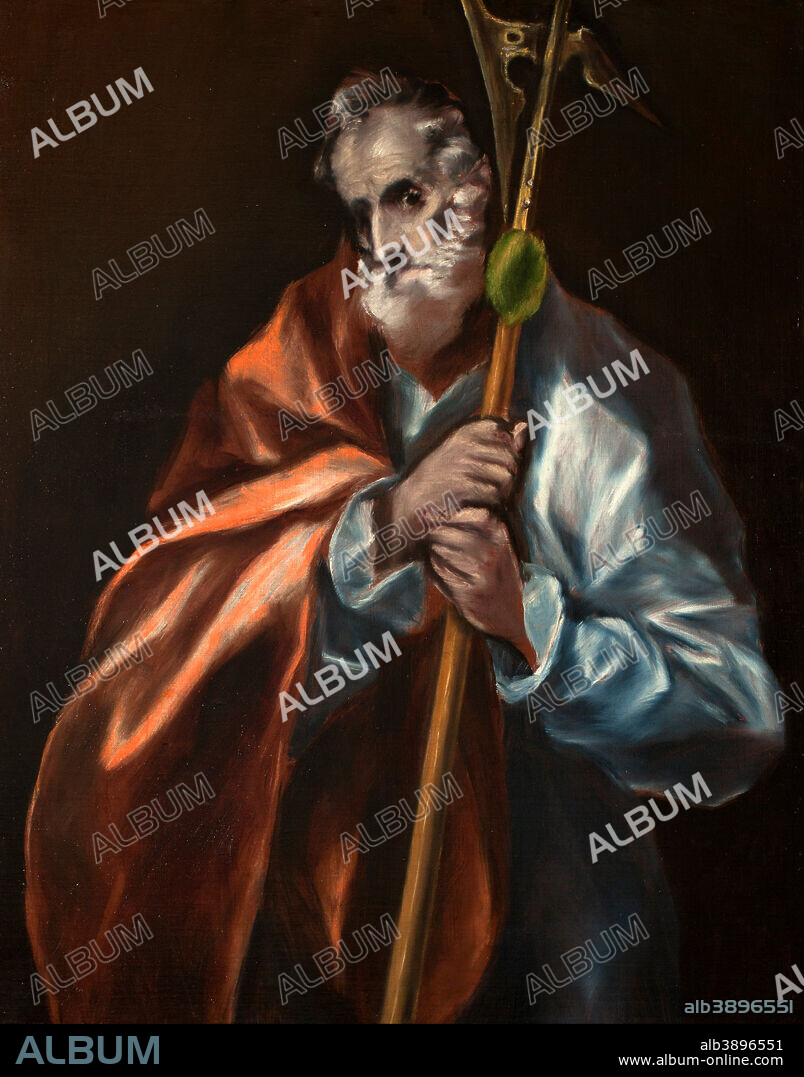 EL GRECO. San Judas Tadeo / Apostle St Thaddeus (Jude). Date/Period: Between 1610 and 1614. Painting. Oil on canvas. Height: 80 cm (31.4 in); Width: 100 cm (39.3 in).