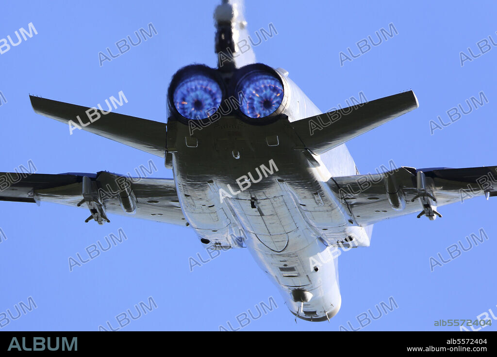 Tupolev Tu-22M-3 strategic bomber of the Russian Air Force taking off, Kubinka, Russia.