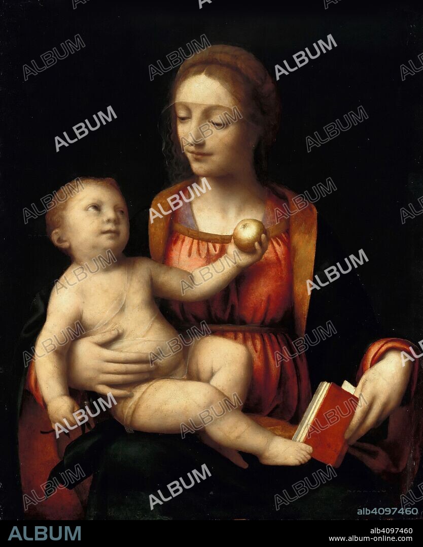 BERNARDINO LUINI. The Madonna and child holding an Apple.