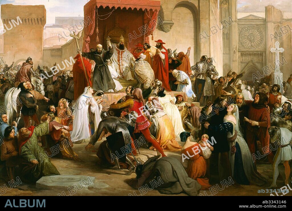 FRANCESCO HAYEZ. Pope Urban II Preaching the First Crusade in the Square of Clermont.