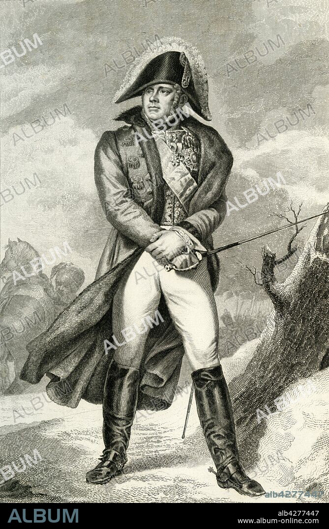 RUHIERE. Michel Ney, 1804, (1839). 'Michel Ney. Duc l'Elchingen, Prince de la Moskowa, Maréchal de France'. Portrait of Michel Ney (1769-1815), Prince of the Moskva, Duke of Elchingen and Marshal of France. Ney fought in both the French Revolutionary and Napoleonic Wars. From "Galerie Des Maréchaux De France. Dédiée à l'Armée de Terre et de Mer" (Gallery of the Marshals of France. Dedicated to the Army of Land and Sea), by Charles Gavard. [De Fain, Paris, 1839].