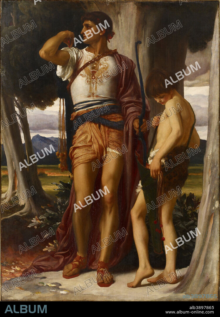 1ST BARON LEIGHTON FREDERIC LEIGHTON. Jonathan token to David. Date/Period: Ca. 1868. Painting. Oil on canvas. Height: 171.4 cm (67.5 in); Width: 124.4 cm (49 in).