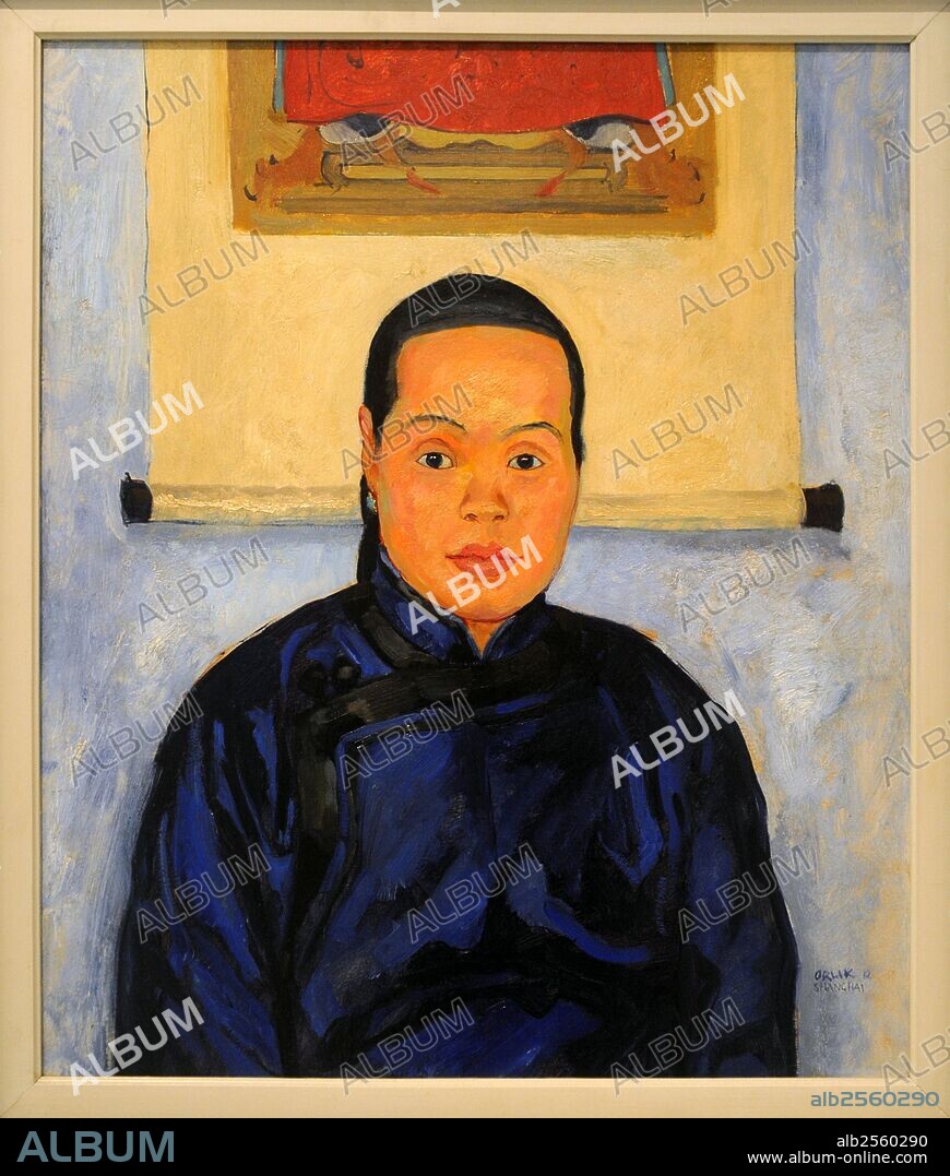 ARTE S. XX. REPUBLICA CHECA. EMIL ORLIK (1870-1932). Pintor y grabador checo que vivió durante el Imperio austrohúngaro. Miembro de ls Secesión de Viena y representante del Art Nouveau. "Una mujer china", 1912. Oleo sobre cartón. Galería Nacional de Praga. República Checa.