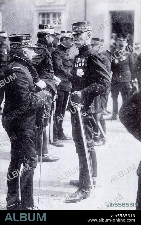 Gallieni, Joseph Simon französ. General, 1896-1905 Gouverneur von Madagaskar, 1914 Militärgouverneur von Paris; 1849-1916. "LA GUERRE de 1914 - Le General GALLIENI; gouverneur Militaire de Paris". Foto (Bildpostkarte). Paris, Privatsammlung.