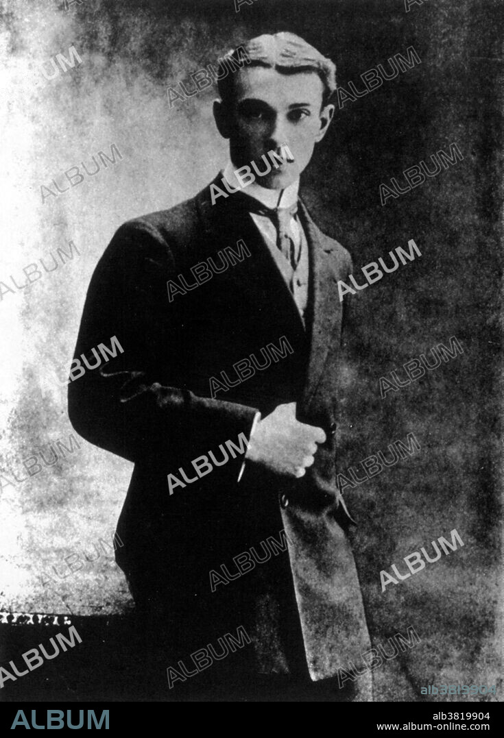 Vaslav Nijinsky (March 12, 1889/1890 - April 8. 1950) was a Russian ballet dancer and choreographer. At age 9 Nijinsky was accepted at the Imperial Ballet School. In 1907 he graduated and became a member of the Imperial Ballet. In 1909 he joined the Ballets Russes, a ballet company started by Sergei Diaghilev. Nijinsky became the company's star male dancer, causing an enormous stir amongst audiences whenever he performed. In 1912 he began choreographing original ballets; L'aprÃ¨s-midi d'un faune (1912), Jeux (1913), and Till Eulenspiegel (1916). In 1913 he married Romola de Pulszky while on tour with the company, this caused a break with Diaghilev, who dismissed him from the company. Nijinsky became increasingly mentally unstable. After a tour of South America in the family settled in St. Moritz. He was diagnosed with schizophrenia in 1919 and committed to an asylum. For the next 30 years, he was in and out of institutions, never dancing again in public. He died in 1950 at the age of 61. No photographer credited, circa 1910s.