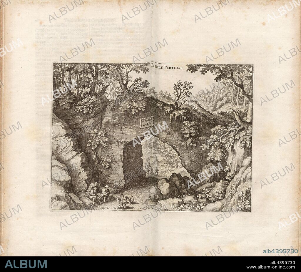 Pierre Pertuise, Roman rock tunnel (also: Petra pertusa) at the Col de Pierre Pertuis between Sonceboz and Tavannes, signed: Ios., Plep figuravit; M. Merian fecit, Fig. 42, after p. 50, Plep, Joseph (fig.); Merian, Matthäus (fec.), Matthaeus Merian der Ältere: Topographia Helvetiae, Rhaetiae, et Valesiae: das ist, Beschreibung und eygentliche Abbildung der vornehmsten Stätte und Plätze in der hochlöblichen Eydgnossschafft, Graubündten, Wallis, und etlicher zugewandten Orthen. Franckfurt am Mayn: zum Truck verlegt von denen Merianischen Erben, im Jahr M DC LIV. [1654].