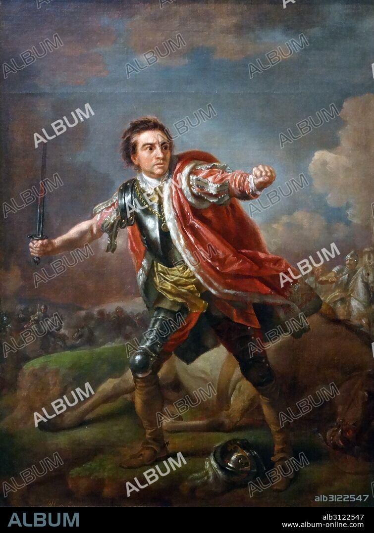 David Garrick in 'Richard III’ by William Shakespeare. 1760 Oil on canvas, by Francis Hayman (about 1708-1776).