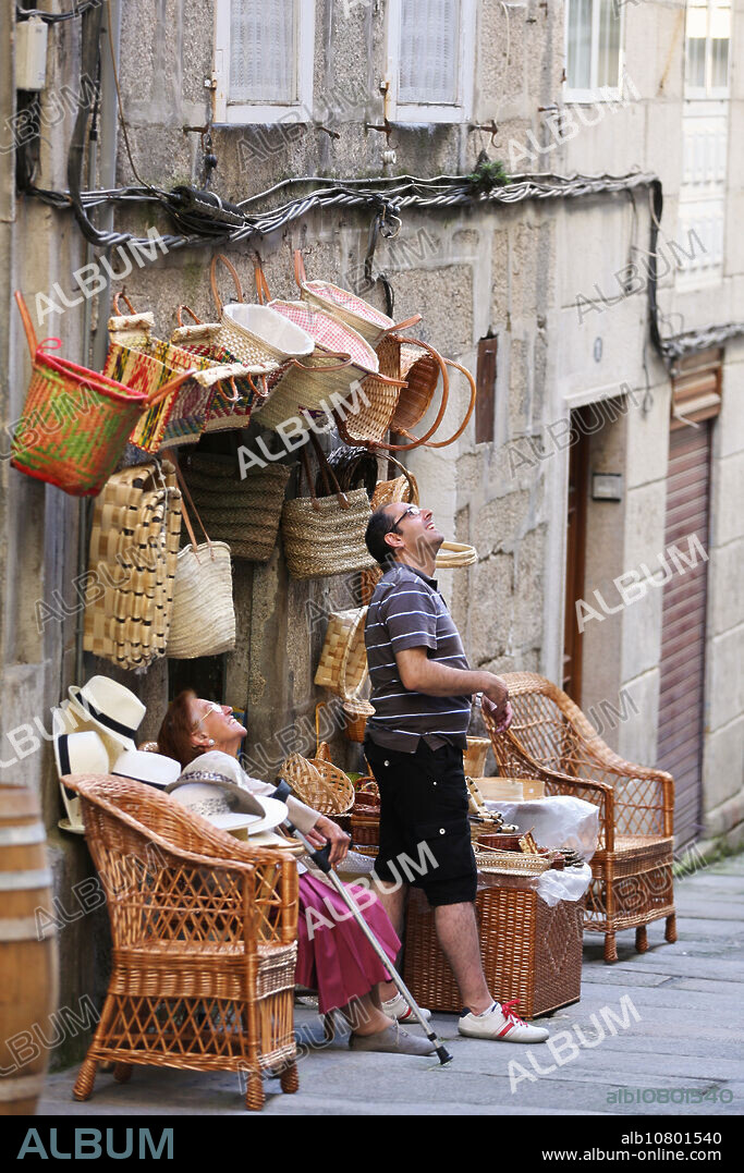 wicker crafts Rua dos Cesteiros, Vigo, Pontevedra, Galicia, Spain.