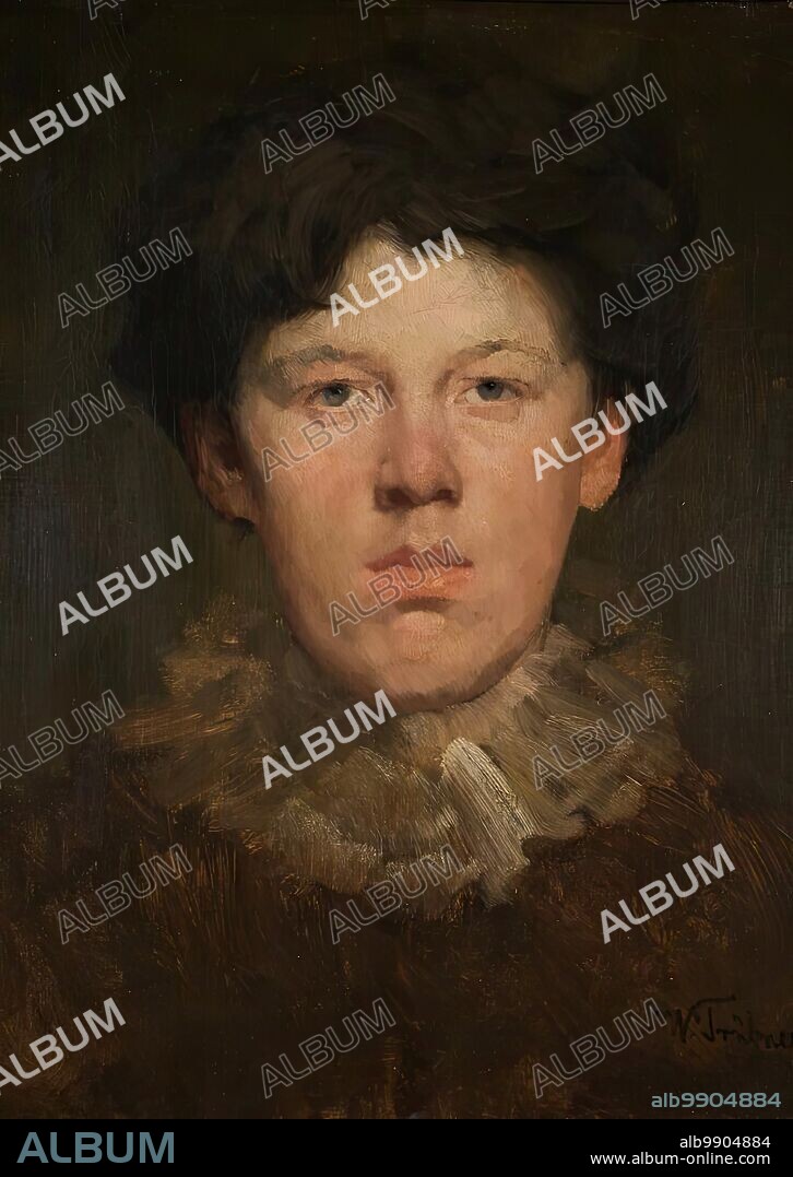 WILHELM TRÜBNER. Boy with neck ruff, 1871.