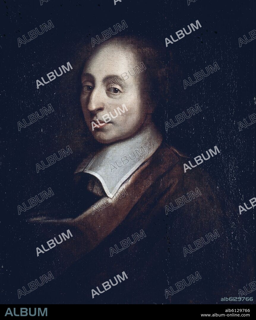 BLAISE PASCAL - 1623-1662 - FILOSOFO,MATEMATICO Y FISICO. (ANONIMO FRANCES S XVII).