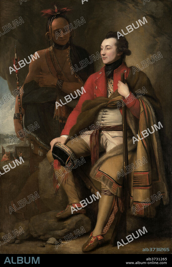 BENJAMIN WEST. Colonel Guy Johnson and Karonghyontye (Captain David Hill). Dated: 1776. Dimensions: overall: 202 x 138 cm (79 1/2 x 54 5/16 in.)  framed: 222.6 x 160 x 9.5 cm (87 5/8 x 63 x 3 3/4 in.). Medium: oil on canvas.