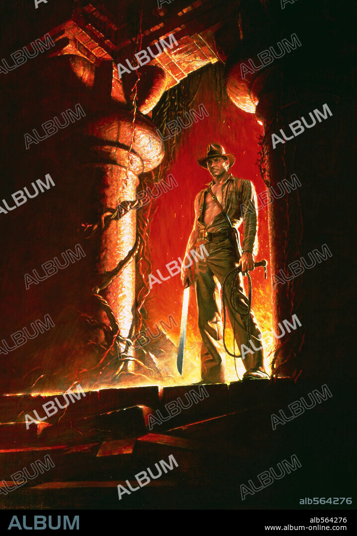 HARRISON FORD en INDIANA JONES Y EL TEMPLO MALDITO, 1984 (INDIANA JONES AND THE TEMPLE OF DOOM), dirigida por STEVEN SPIELBERG. Copyright LUCASFILM LTD/PARAMOUNT.