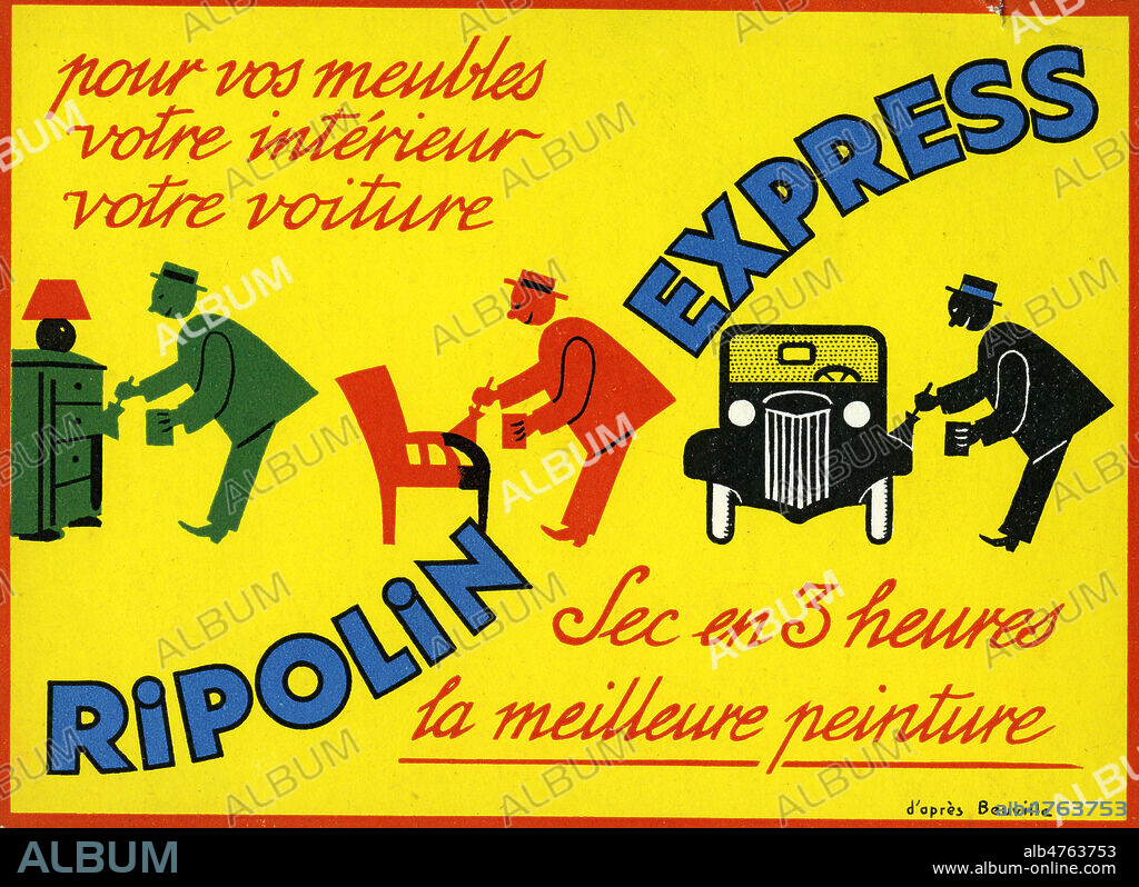 Publicite Peinture RIPOLIN. Carte postale publicitaire, debut 20eme siecle. Credit : IM/KHARBINE TAPABOR.