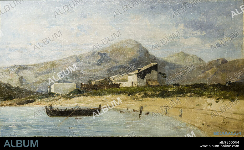 Paisatge de la costa mallorquina, Gaspar Terrassa Mas, oil on canvas, Mallorca, Balearic Islands, Spain.