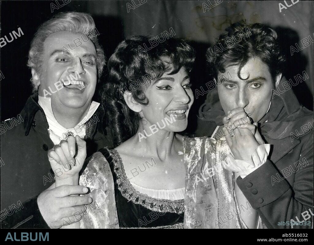 Sep. 09, 1977 - MARIA CALLAS IS DEAD Ã¢â¬â¤½ MARIA CALLAS, the famous Italian Opera singer, died of a heart attach in the American Hospital in Paris, she was 53. She was married to Italian Industrialist Giovanni Meneghini. They have been separated for the last 18 years. Her most famous boyfriend was Aristotle Onassis, the Greek shipping tycoon. Photo Shows: Maria Callas seen with Tito Gobbi, left, and Renato Cioni, after a performance in Ã¢â¬ÅToscaÃ¢â¬Â at the Royal Opera House, Covent Garden, 1965. (Credit Image: © Keystone Press Agency/ZUMA Wire).
