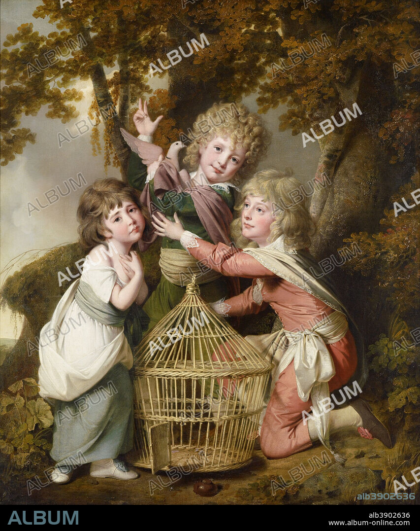 JOSEPH WRIGHT OF DERBY. The Synnot children. Date/Period: 1781. Painting. Oil on canvas Oil on canvas. Height: 1,524 mm (60 in); Width: 1,258 mm (49.52 in).