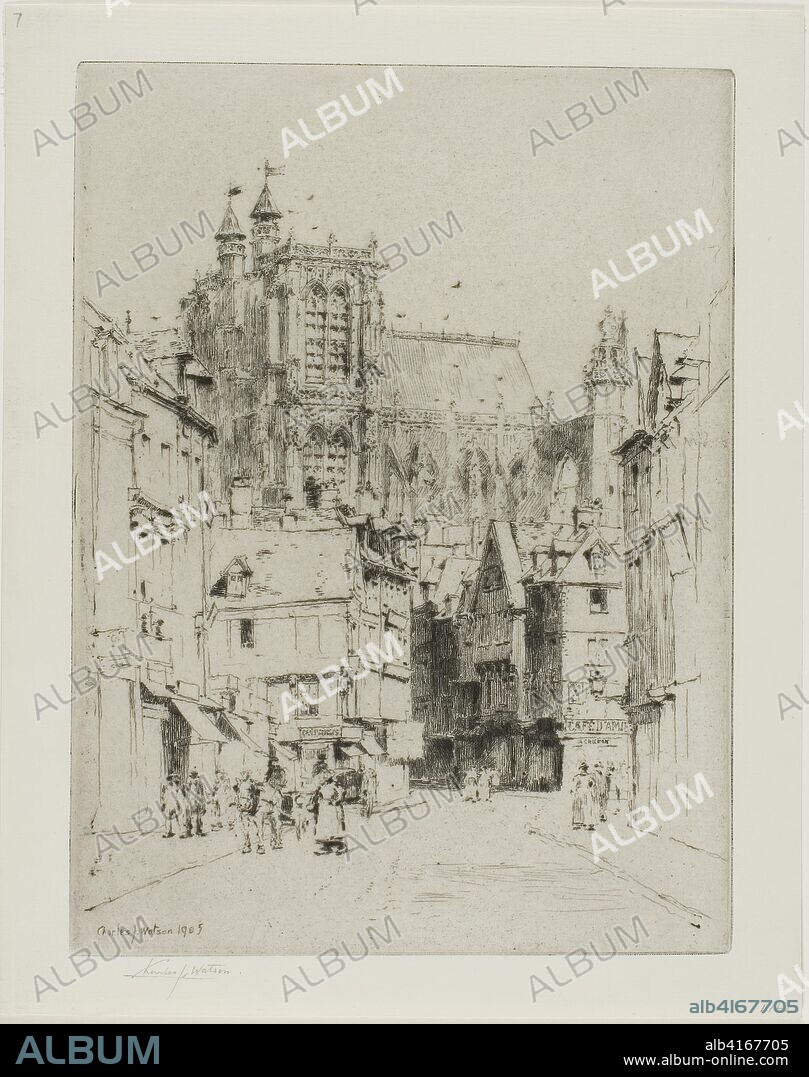 Abbéville. Charles John Watson; English, 1846-1927. Date: 1905. Dimensions: 203 × 151 mm (image/plate); 230 × 183 mm (sheet). Etching in brownish black ink on cream laid paper. Origin: England.