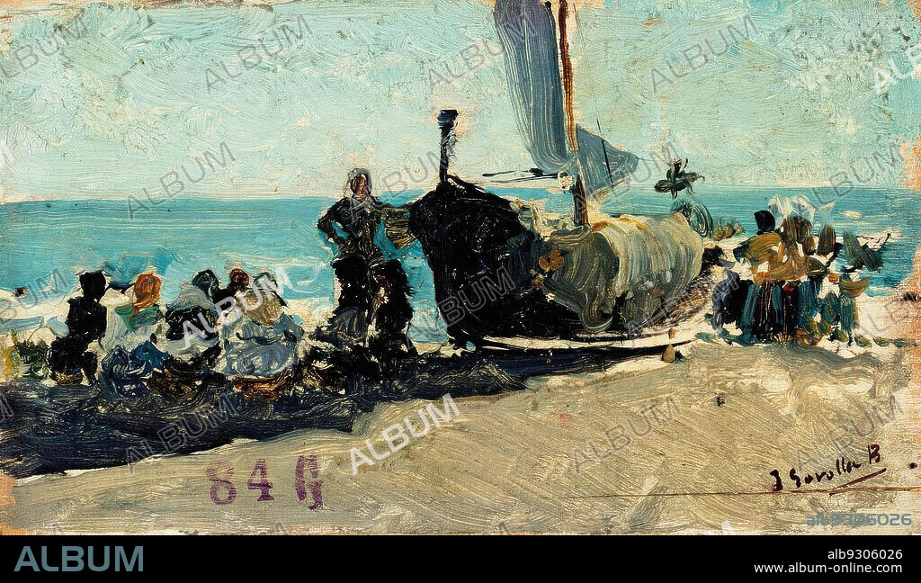 JOAQUIN SOROLLA. Joaquín Sorolla/ Playa de Valencia, 1903-04. Óleo sobre lienzo.