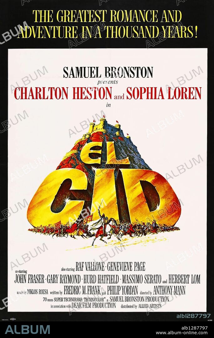 Poster of EL CID, 1961, directed by ANTHONY MANN. Copyright ALLIED ARTISTS.