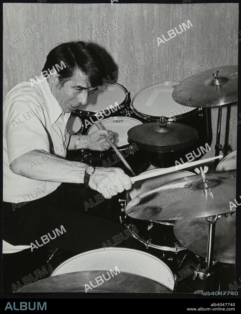 Kenny Clare playing the drums, London, 1978.