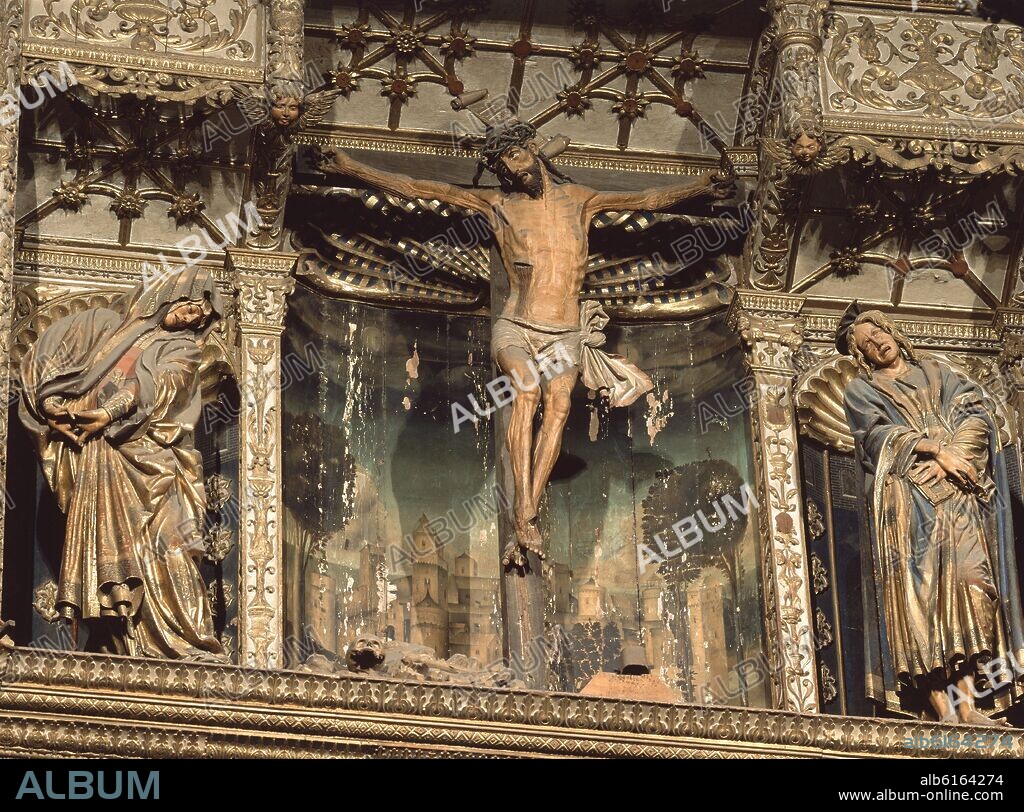 JUAN DE BALMASEDA (1487-1576). REMATE DEL RETABLO MAYOR - CALVARIO - SIGLO XVI.