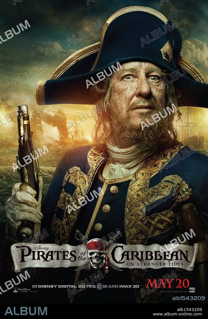 GEOFFREY RUSH en PIRATAS DEL CARIBE: EN MAREAS MISTERIOSAS, 2011 (PIRATES OF THE CARIBBEAN: ON STRANGER TIDES), dirigida por ROB MARSHALL. Copyright WALT DISNEY PICTURES.