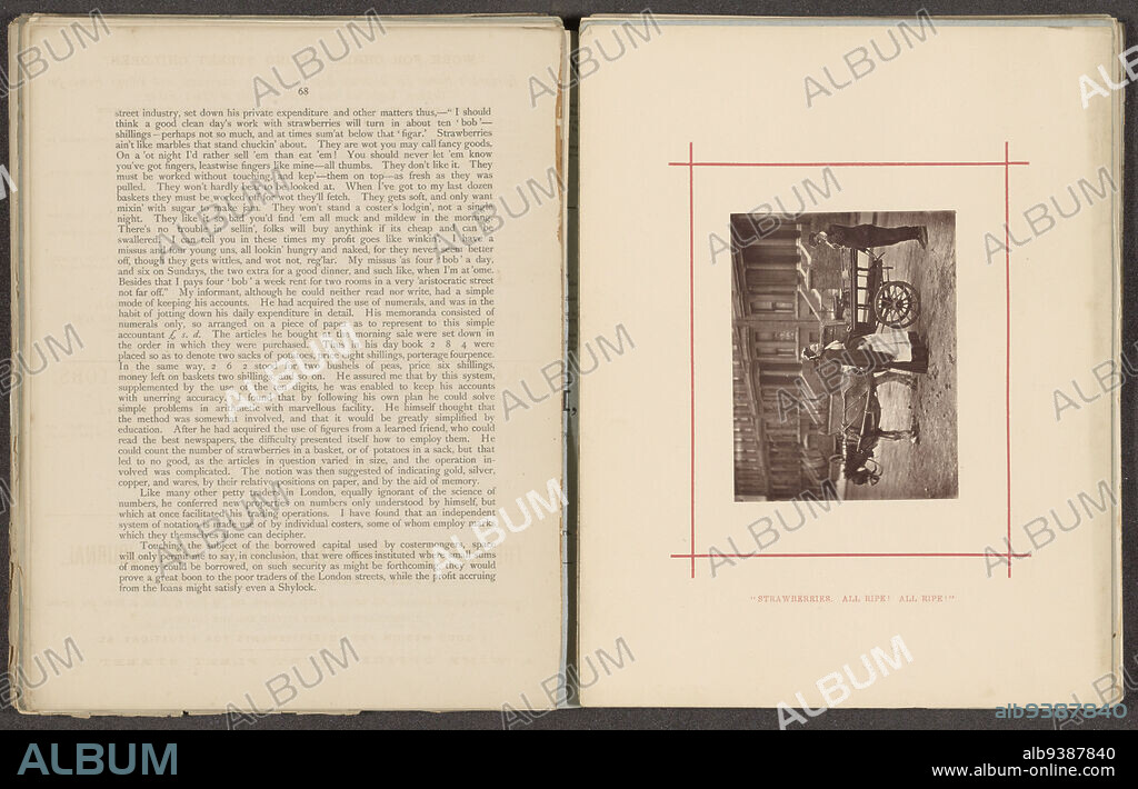 Strawberries, all ripe! All ripe!, John Thomson, anonymous, London, c. 1876 - in or before 1877, paper, height 90 mm × width 117 mm.