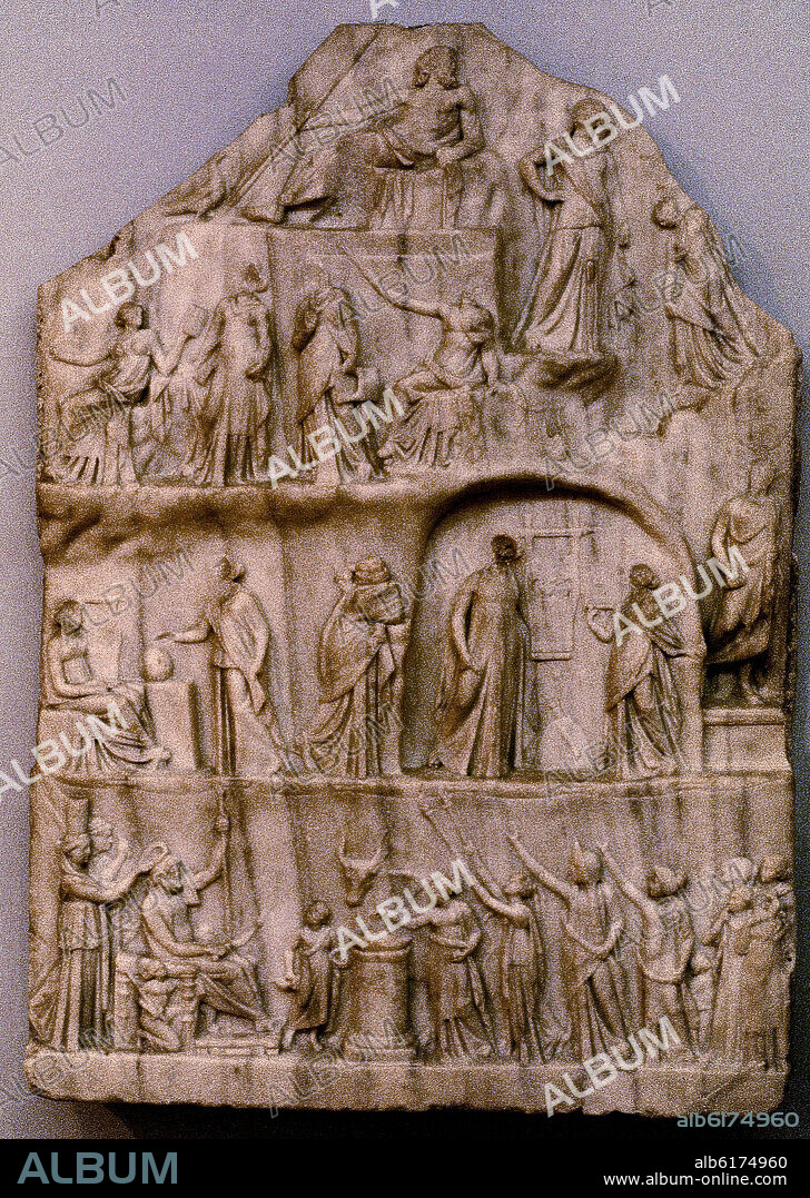 ARQUELAO DE PRIENE. BAJO RELIEVE DE LA APOTEOSIS DE HOMERO- S I AC.
