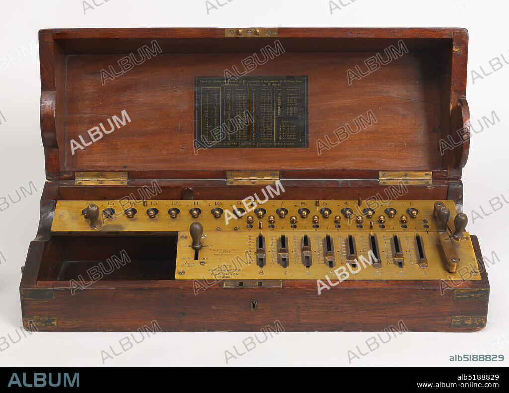 Arithrometer, Charles & Edwin Layton, Brass, wood, England, ca. 1890, appliances & tools, Decorative Arts, Calculator, Calculator.