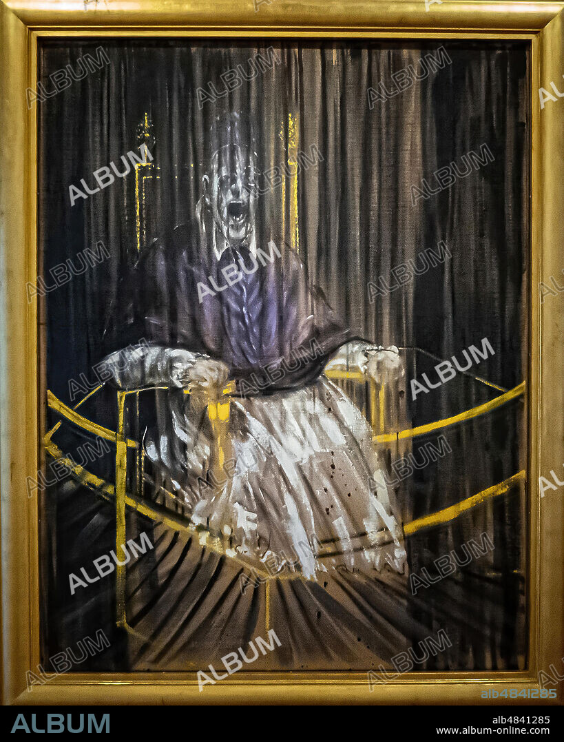 Francis Bacon , "Study after Velázquez's Portrait of Pope Innocent X", 1953.
