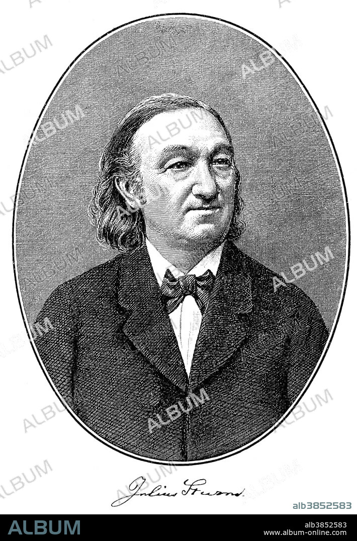 Historical print, portrait of Julius Carl Reinhold storm or Julius Stern, 1816 - 1896, poet of the late Romantic period, from the Illustrated History of German National Literature, by Gustav Koennecke, 1887.