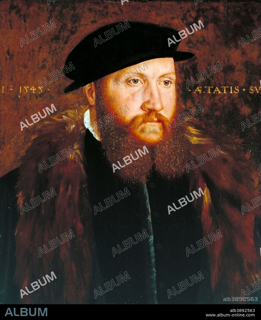 JOHN BETTES THE ELDER. A Man in a Black Cap. Date/Period: 1545. Painting. Painting. Height: 47 cm (18.5 in); Width: 41 cm (16.1 in).