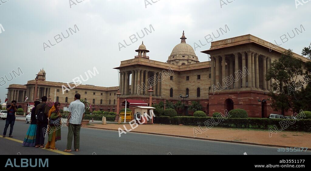 The North Block of the Secretariat Building, Delhi, India, where the Cabinet Secretariat is housed, which administers the Government of India. Built in the 1910s, it is home to some of the most important ministries of the Cabinet of India. Situated on Raisina Hill, New Delhi, the Secretariat buildings are two blocks of symmetrical buildings (North Block and South Block) on opposite sides of the great axis of Rajpath. Herbert Baker took on the design of the Secretariat.