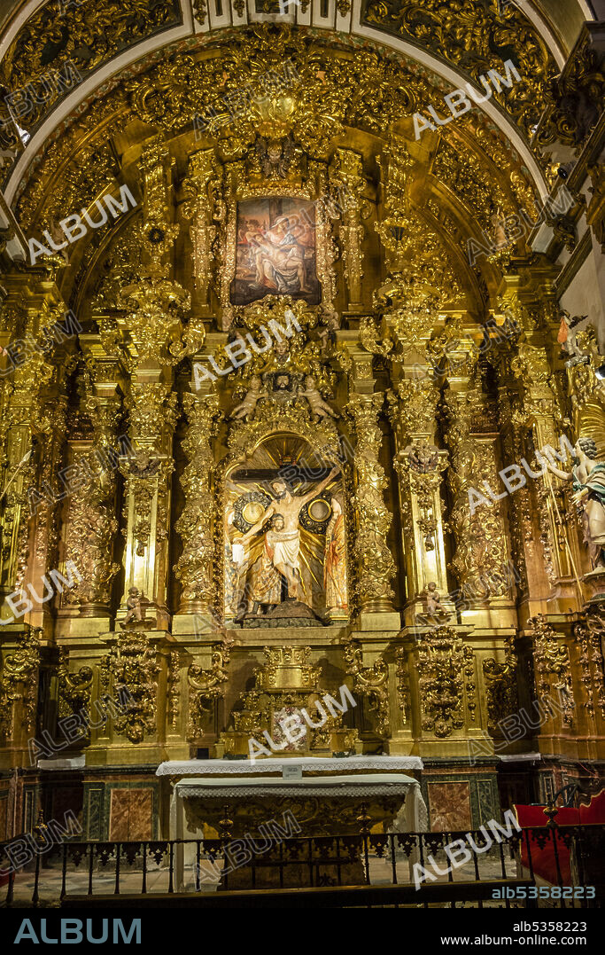 chapel of the holy christ, museum of religious art and paleontology, Church of San Bartolomé, Atienza, Guadalajara Province, Spain.