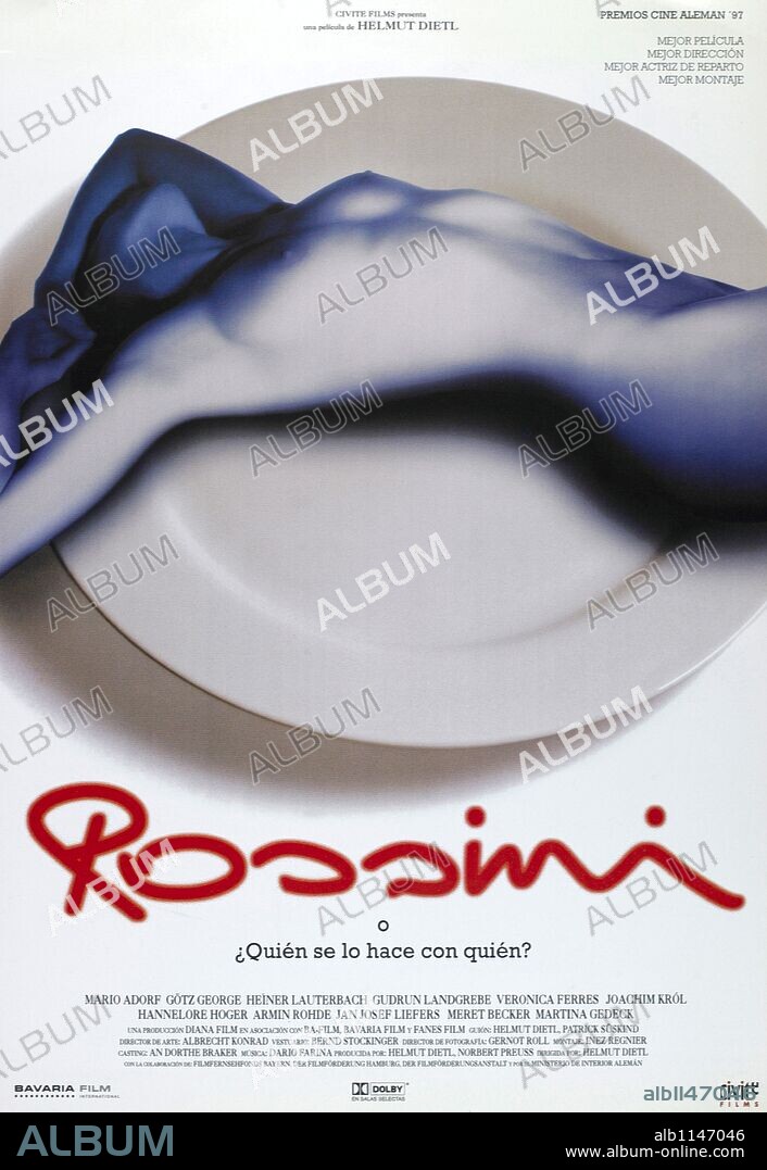 Plakat zu ROSSINI, 1997, unter der Regie von HELMUT DIETL. Copyright DIANA FILM.