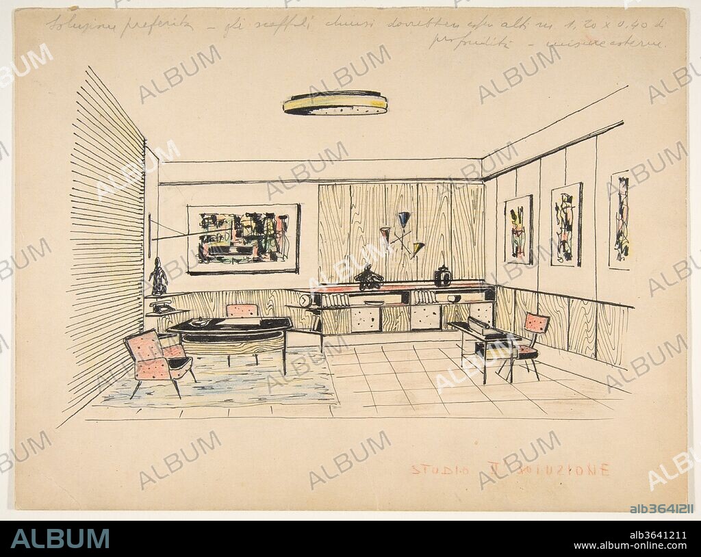 Perspective of "Studio D' Solozione". Artist: Guglielmo Ulrich (Italian, 1904-1977). Date: 1954.