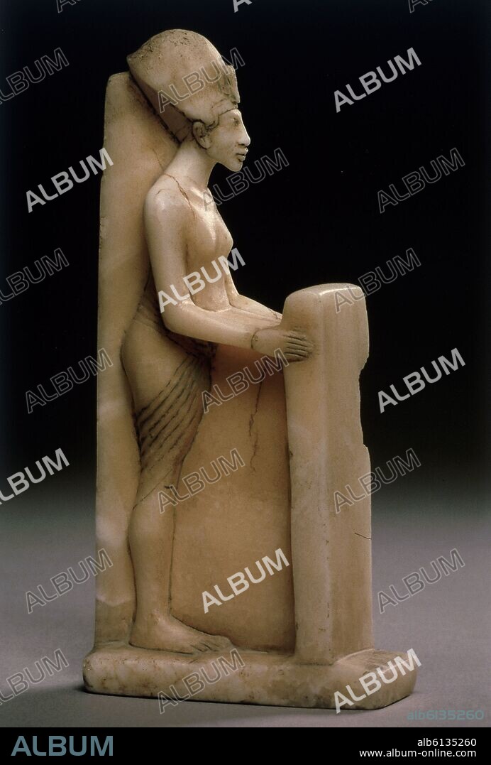 ESTATUA DE ALABASTRO DE AKENATON. IMPERIO NUEVO, PERIO AMARNA XVIII DINASTIA HACIA 1350 A.C. ALTURA.